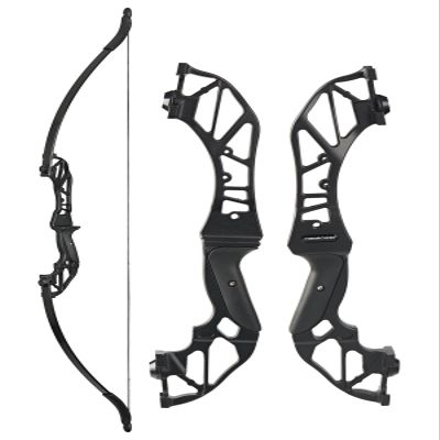 TOPARCHERY Archery Takedown Recurve Bow Hunting Long Bow Alloy Riser for Outdoor Shooting Training- Right Hand - Draw Weight 30lbs 40lbs - with Arrow Sight, Arrow Brush (Black-40lb)