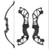 TOPARCHERY Archery Takedown Recurve Bow Hunting Long Bow Alloy Riser for Outdoor Shooting Training- Right Hand - Draw Weight 30lbs 40lbs - with Arrow Sight, Arrow Brush (Black-40lb) view 1