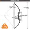 TOPARCHERY Archery Takedown Recurve Bow Hunting Long Bow Alloy Riser for Outdoor Shooting Training- Right Hand - Draw Weight 30lbs 40lbs - with Arrow Sight, Arrow Brush (Black-40lb) view 2