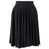 ebossy Women's Soft Modal Cotton Stretchy Waist A-Line Flared Shirring Pleated Flowy Midi Skirt (Medium, Black) view 1