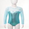 TiaoBug Kids Girls Shiny Metallic Gymnastics Leotards One-Piece Long Sleeve Ballet Dance Leotard Bodysuit Activewear Metallic Lake_Green 7-8 view 3