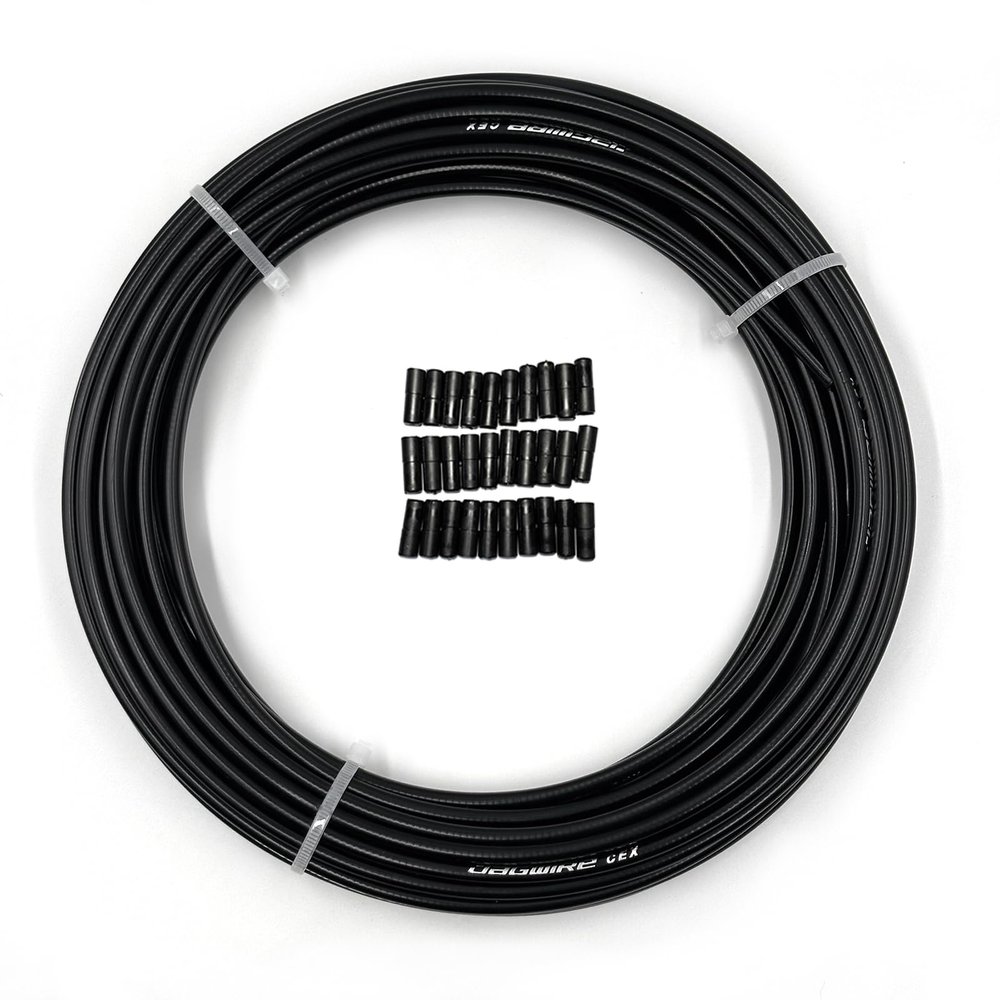 Farbetter Lined Bicycle Brake Cable Housing, 5mm x 50ft, Including 30 PCS Cable End Caps Kit, The Most Trusted DIY Set for SRAM/Shimano Mountain Bike Road Bike (Black)