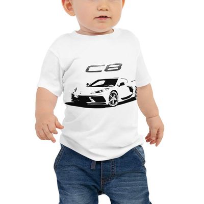 2020 Chevy 'Vette C8 Baby Jersey Short Sleeve Tee White, Fan Gift, Vintage, Retro, Classic, Racing