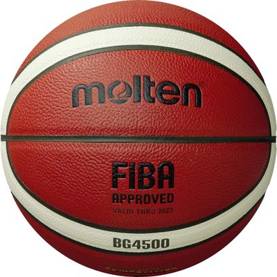 Molten BG4500 Basketball, Match Ball, BBL & WBBL, FIBA Approved, Premium Composite Leather, Indoor Play, Orange/Ivory, Size 7, Suitable for Boys Age 14 & Adult