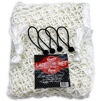 Velocity Lacrosse Net  7mm Replacement Goal Net, Super Heavy Duty for High School, College, Professional, Fits All 66x7 Goals, 1000D High-Strength Poly, Weatherproof, UV-Resistant  White