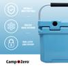 CAMP-ZERO 10L-10.6 Quart Portable Hard Cooler Ice Chest, Perfect for Drinks, Lunch, Beach, Picnics, Boating, Camping and Travel with 2 Molded-in Cup Holders and Folding Aluminum Handle view 2