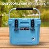 CAMP-ZERO 10L-10.6 Quart Portable Hard Cooler Ice Chest, Perfect for Drinks, Lunch, Beach, Picnics, Boating, Camping and Travel with 2 Molded-in Cup Holders and Folding Aluminum Handle view 4
