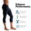 CompressionZ Men's Compression Pants for Workout, Sports|Base Layer Running Tights Leggings (Capri 3/4, Black, Large) view 3
