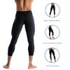 CompressionZ Men's Compression Pants for Workout, Sports|Base Layer Running Tights Leggings (Capri 3/4, Black, Large) view 4