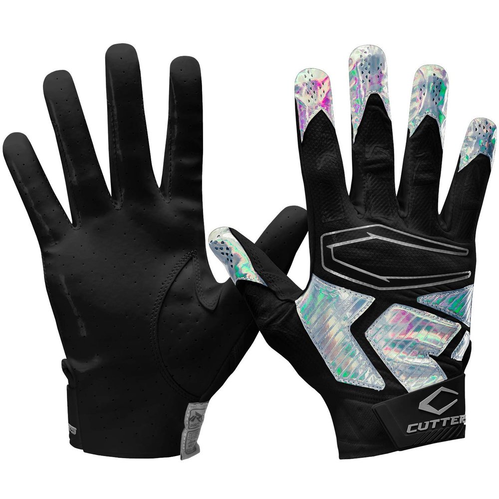 Cutters Rev Pro 4.0 Receiver Glvs Blk/Silver Chrome Iridescent A/XXL, S500-0121IR-36