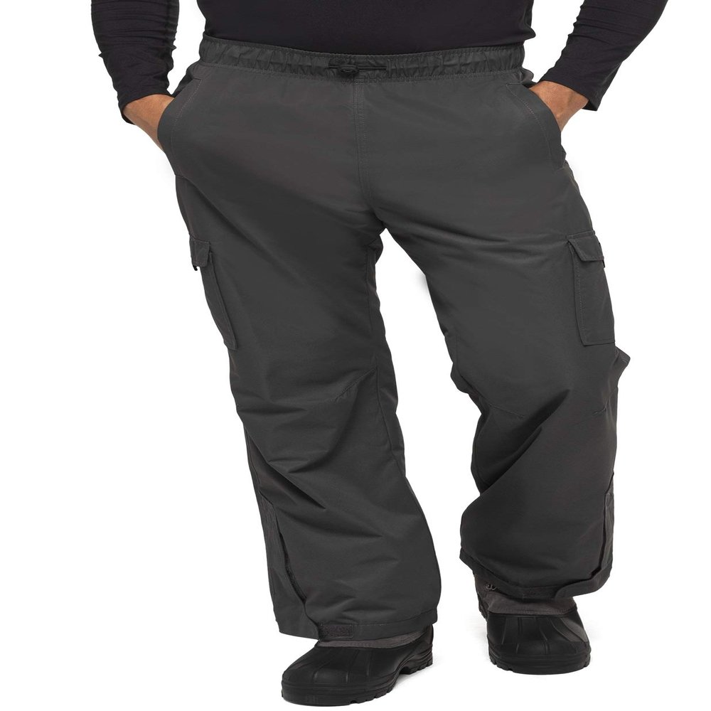 Arctix Men's Sentinel Pull Over Fleece-Lined Cargo Snow Pants, Charcoal, XX-Large/30" Inseam