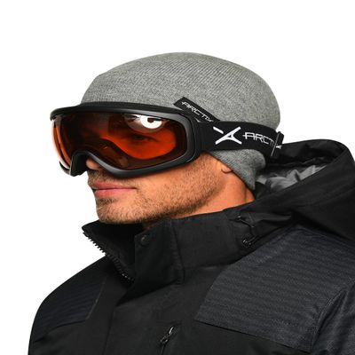 Arctix Adult Panorama Ski Goggles, Black/Orange, One Size