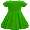 TriKalor Girls Dresses Short Sleeve Solid Color Skater Casual Twirly Dress with Pockets Grass Green 4-5T view 2