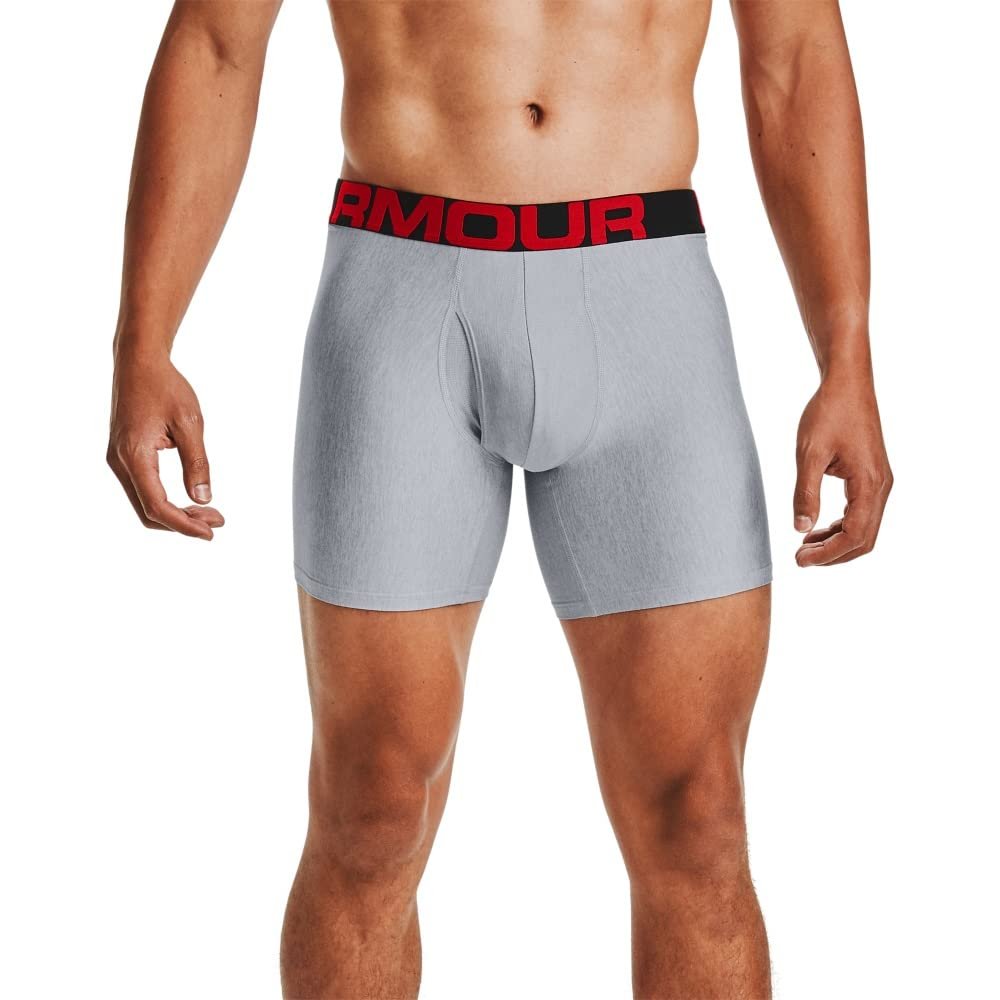 Under Armour mens Tech 6-inch Boxerjock 2-PackDISC , Mod Gray Light Heather (011)/Jet Gray Light Heather , 3X-Large