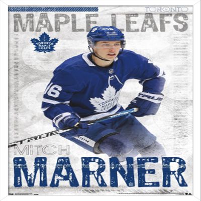 Trends International NHL Toronto Maple Leafs - Mitch Marner 19 Wall Poster, 22.375" x 34", White Framed Version
