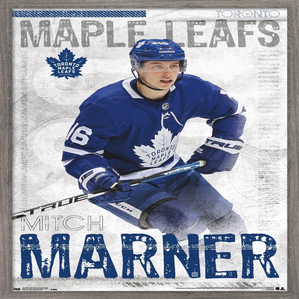 Trends International NHL Toronto Maple Leafs - Mitch Marner 19 Wall Poster, 22.375" x 34", Barnwood Framed Version