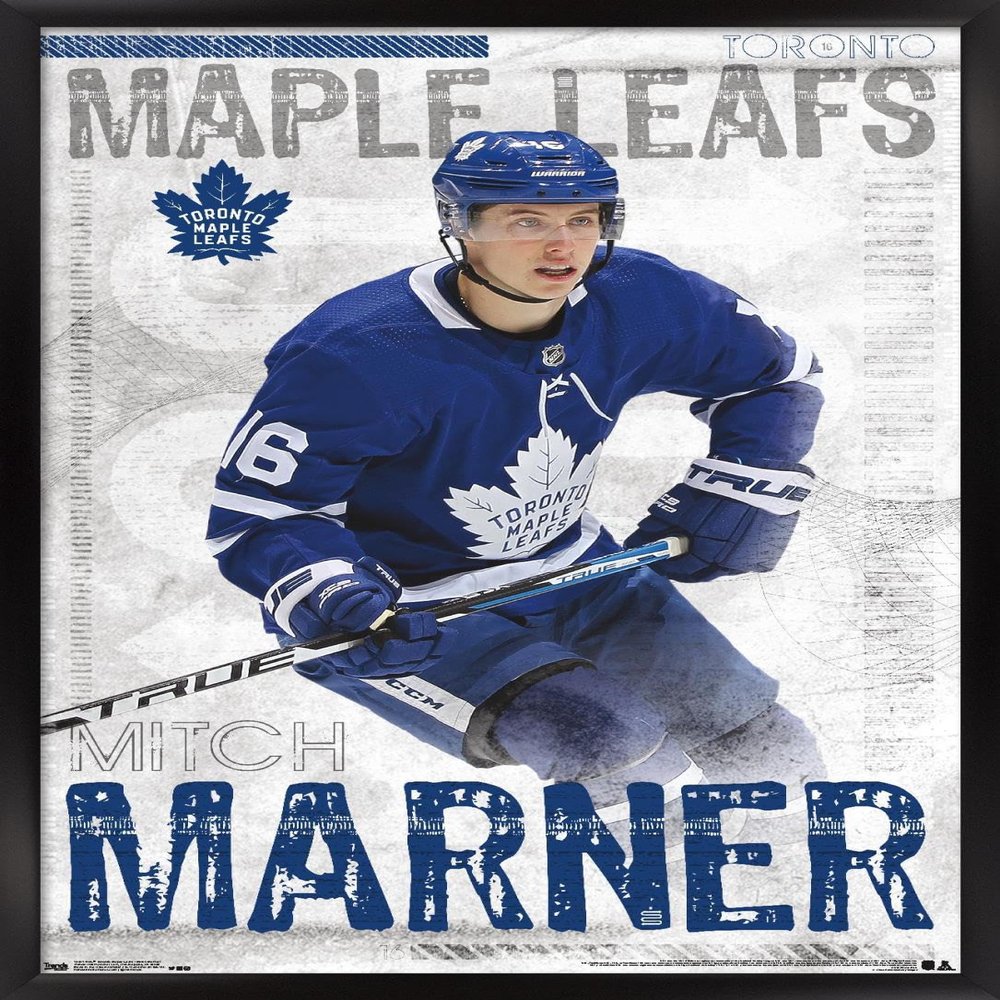 Trends International NHL Toronto Maple Leafs - Mitch Marner 19 Wall Poster, 22.375" x 34", Black Framed Version