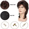 Kaneles Mullet Wigs for Men 70s 80s Costumes Mens Brown Fancy Party Accessory Cosplay Hair Wig view 2
