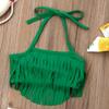 Infant Toddler Baby Girl Tassel Bikini Swimsuit Tops Watermelon Bikini Bottom 3PCS Swimwear Sets Bathing Suit (6-12 Months, Pineapple Yellow Green) view 4