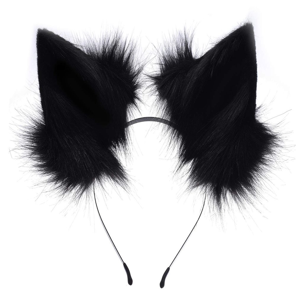 Anbiliwobo Cat Ears Headband Wolf Fox Furry Ears Costume Halloween Cosplay Cat Ears Headband
