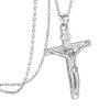 PROSILVER Jesus Cross Necklace 925 Sterling Silver Pendant Chain Religious Christian Jewelry Italian Silver Dainty Jesu Cross Necklace for Women view 1
