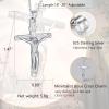 PROSILVER Jesus Cross Necklace 925 Sterling Silver Pendant Chain Religious Christian Jewelry Italian Silver Dainty Jesu Cross Necklace for Women view 3