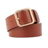 Andongnywell Womens Leather Belt Casual Ladies Belts for Jeans Pants Dresses with Square Buckle Simple Girls Belt (Camel 2) view 1
