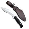 GCS Handmade D2 Tool Steel Survival Tactical Hunting Kukri Knife Black Micarta Handle with Brown Leather Right or Left Hand Horizontal Fixed Blade Knife Sheath GCS243