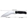 GCS Handmade D2 Tool Steel Survival Tactical Hunting Kukri Knife Black Micarta Handle with Brown Leather Right or Left Hand Horizontal Fixed Blade Knife Sheath GCS243 view 2