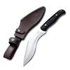 GCS Handmade D2 Tool Steel Survival Tactical Hunting Kukri Knife Black Micarta Handle with Brown Leather Right or Left Hand Horizontal Fixed Blade Knife Sheath GCS243 view 4