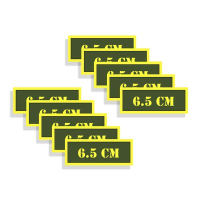 Ammo Can Labels 6.5 CM Ammunition Decals Olive Drab Green Firearm Labels for 6.5 Creedmoor 10 Pack Adhesive Vinyl 3"x1.15" #AG