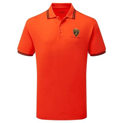 Lamborghini Squadra Corse Men's Travel Polo Shirt Orange (L)