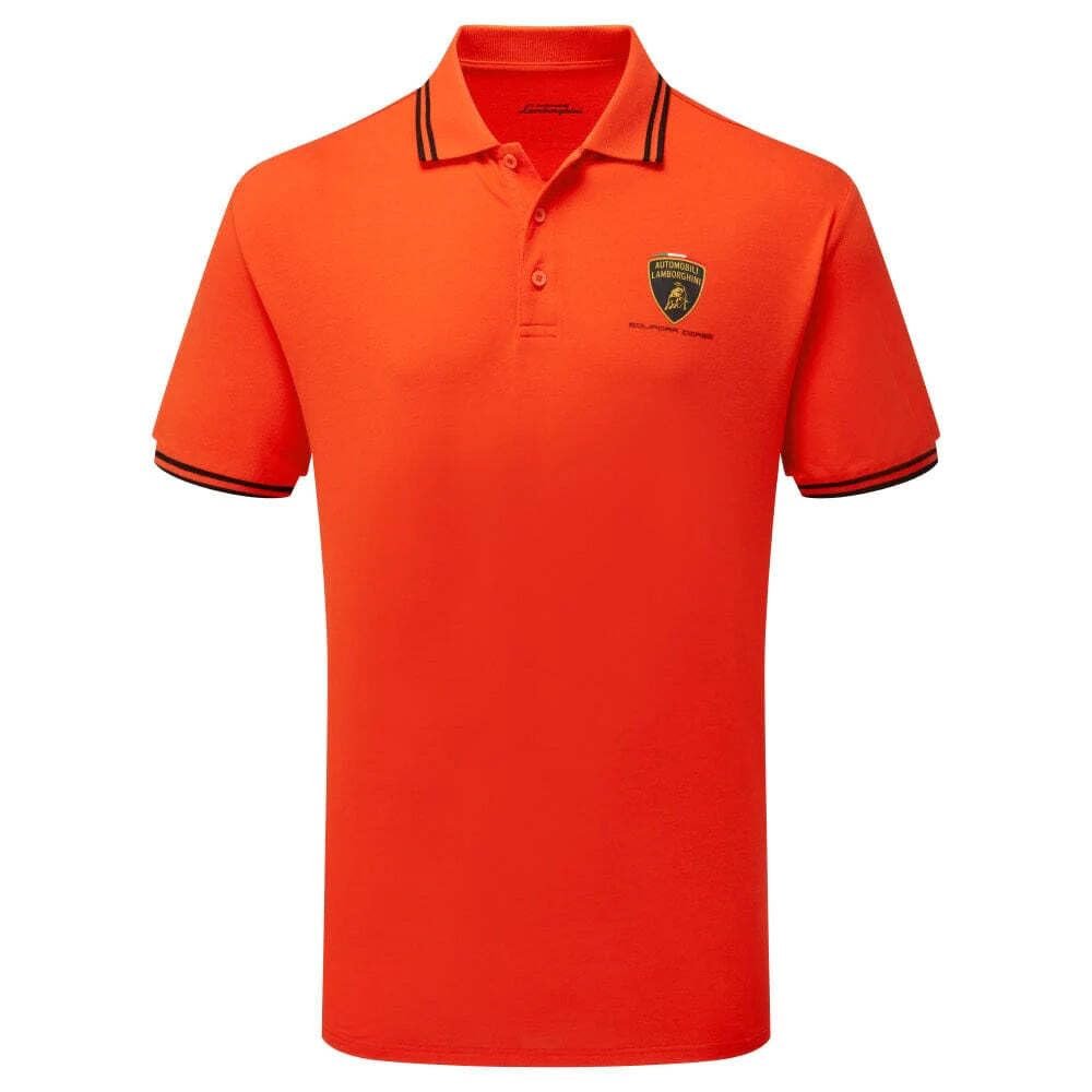 Lamborghini Squadra Corse Men's Travel Polo Shirt Orange (L)