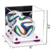 Better Display Cases Acrylic Mini - Miniature (not Full Size) Soccer Ball Display Case with Mirror Case, Purple Risers and White Base (B03/A015) view 2