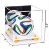 Better Display Cases Acrylic Mini - Miniature (not Full Size) Soccer Ball Display Case with Mirror Case, Yellow Risers and White Base (B03/A015) view 2