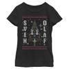 Fifth Sun Frozen Sven & Olaf Girl's Solid Crew Tee, Black, Medium view 2