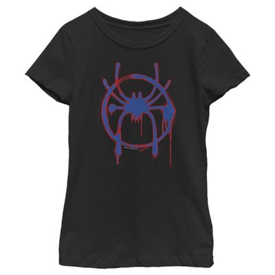 Marvel Girl's Red and Blue T-Shirt, Black, Small