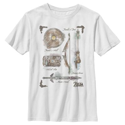Fifth Sun Nintendo Inventory Boy's Solid Crew Tee, White, Youth X-Small