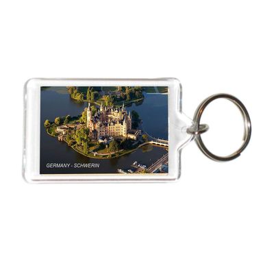 Germany German Deutschland Acrylic Keychains KeyRings Holders Grp 3 (3 Piece, City: SCHWERIN #GER60)