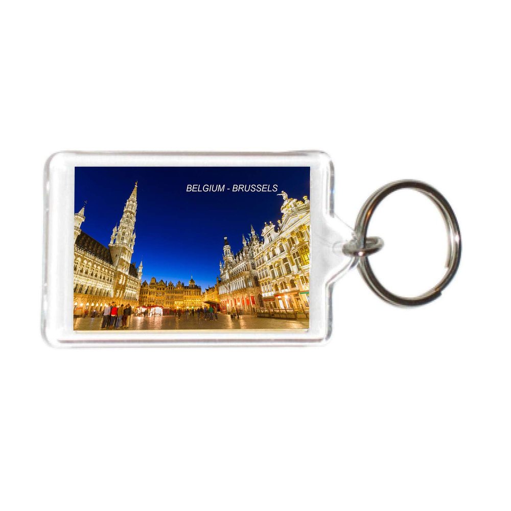 Belgium Belgian Acrylic Keychains KeyRings Holders (12 Piece, Style: Brussels #BEL11)