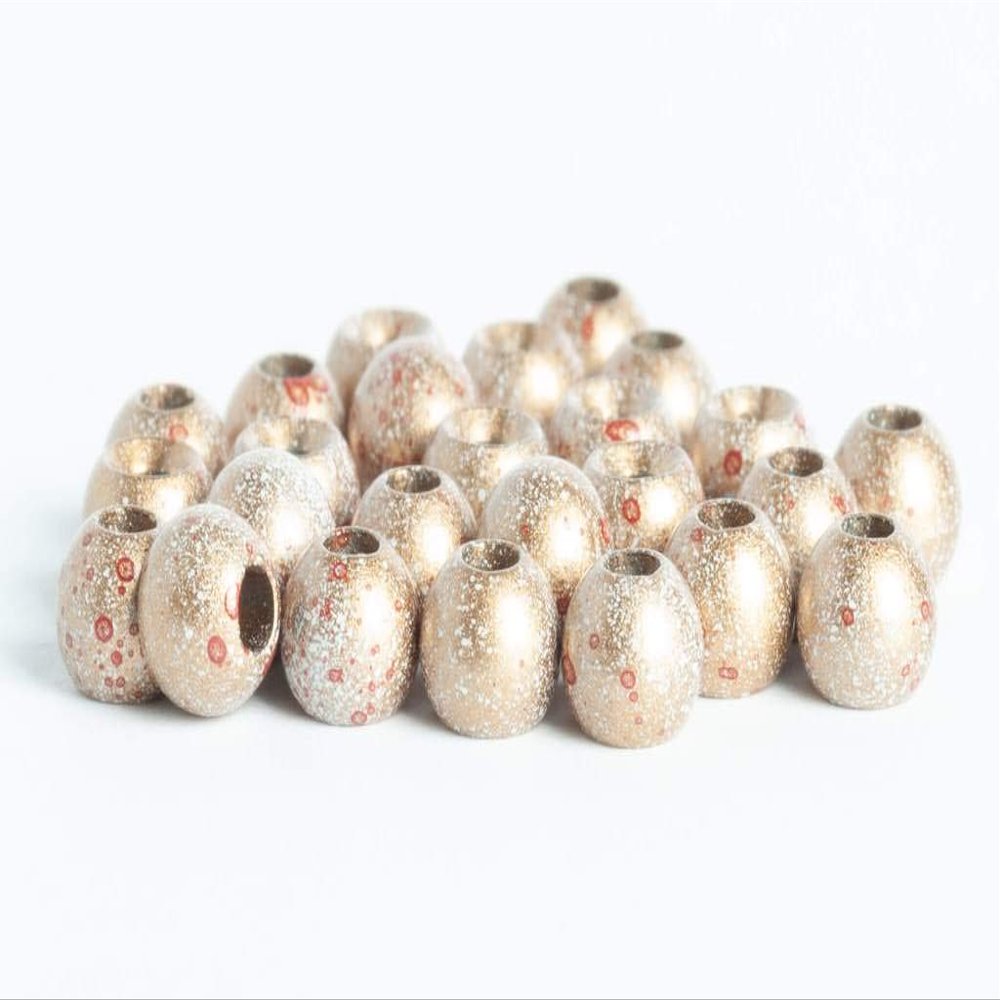 Blue Wing Olive Tungsten Beads for Fly Tying - 100 Pack (Mottled Tan, 3.2 mm (1/8"))