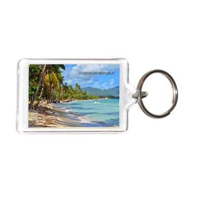 Dominican Republic Acrylic Keychains KeyRings Holders (1 Piece, City: DOMINICAN REPUBLIC #DOM3)