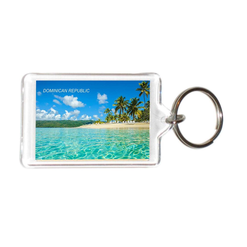 Dominican Republic Acrylic Keychains KeyRings Holders (1 Piece, City: DOMINICAN REPUBLIC #DOM4)