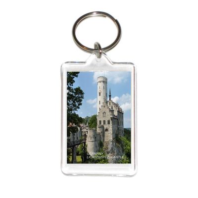 Germany German Deutschland Acrylic Keychains KeyRings Holders Grp 1 (1 Piece, City: LIGHTENSTEIN CASTLE #GER21)