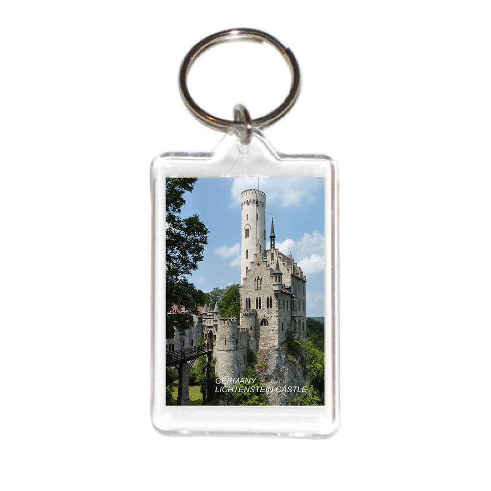 Germany German Deutschland Acrylic Keychains KeyRings Holders Grp 1 (1 Piece, City: LIGHTENSTEIN CASTLE #GER21)