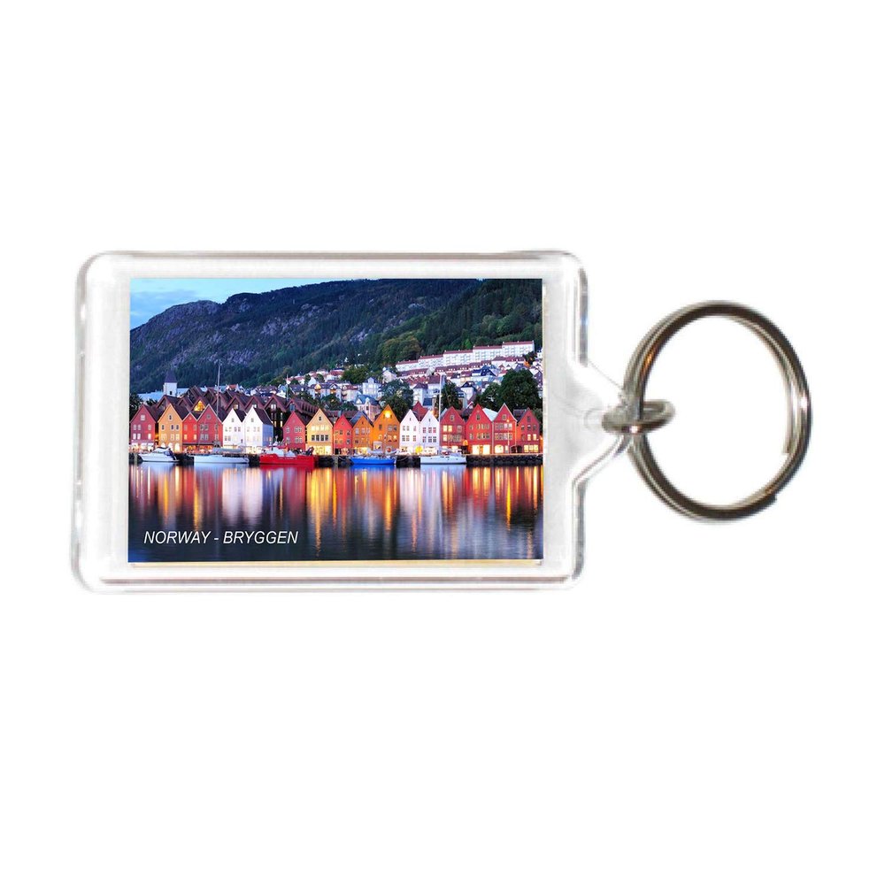 Norway Norwagian Acrylic Keychains KeyRings Holders (1 Piece, City: BRYGGEN #NOR8)