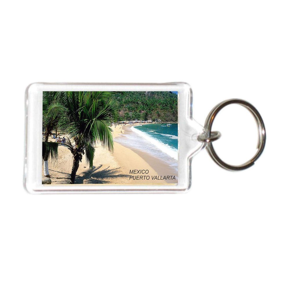 Mexico Mexican Acrylic Keychains KeyRings Holders (3 Piece, City: PUERTO VALLARTA #MEX8)