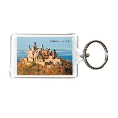 Germany German Deutschland Acrylic Keychains KeyRings Holders Grp 3 (1 Piece, City: CASTLE #GER55)