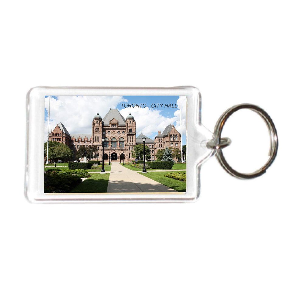Canada Canadian Ontario Toronto Acrylic Keychains KeyRings Holders (1 Piece, City: CITY HALL #TOR18)