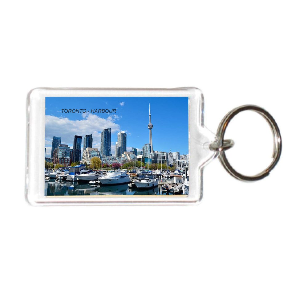 Canada Canadian Ontario Toronto Acrylic Keychains KeyRings Holders (12 Piece, City: HARBOUR #TOR2)
